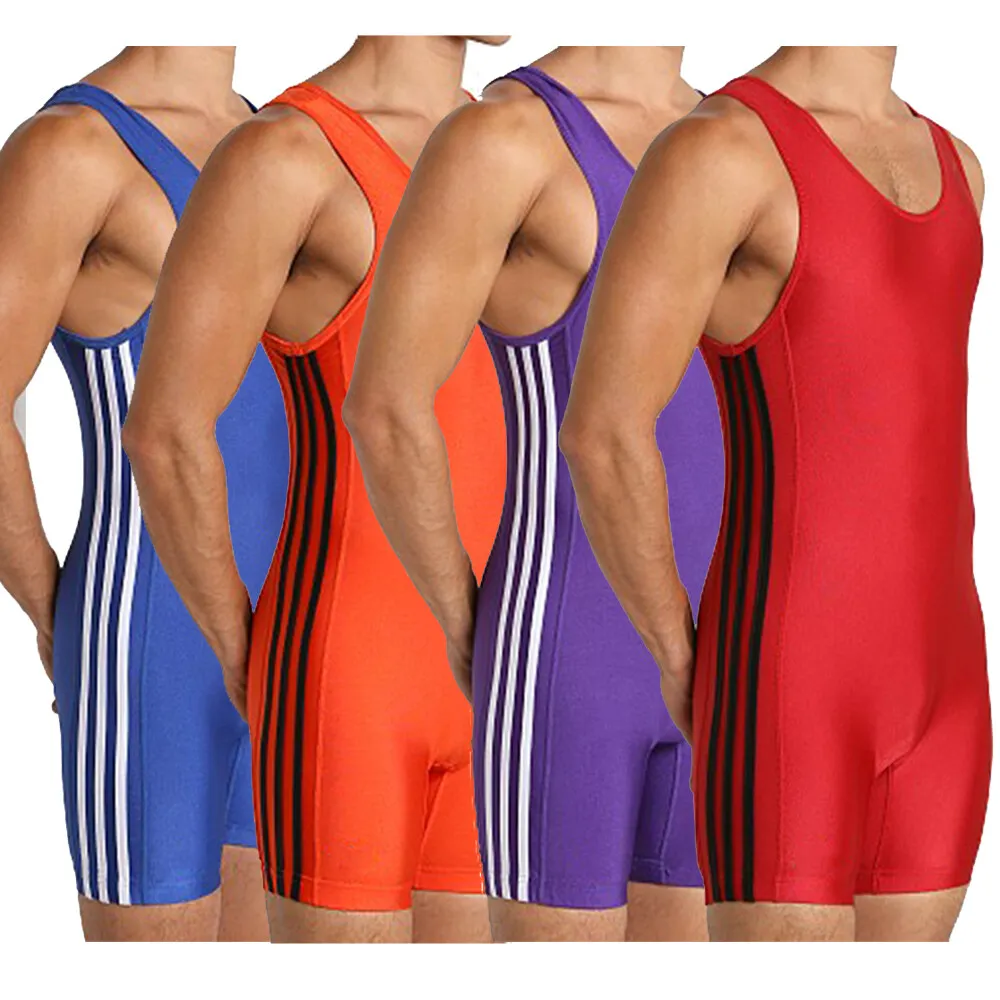 Wrestling Singlets Running Wear One Piece Bodysuit Iron WWE Gym Sport Weightlifting PowerLifting Fitness Skinsuit