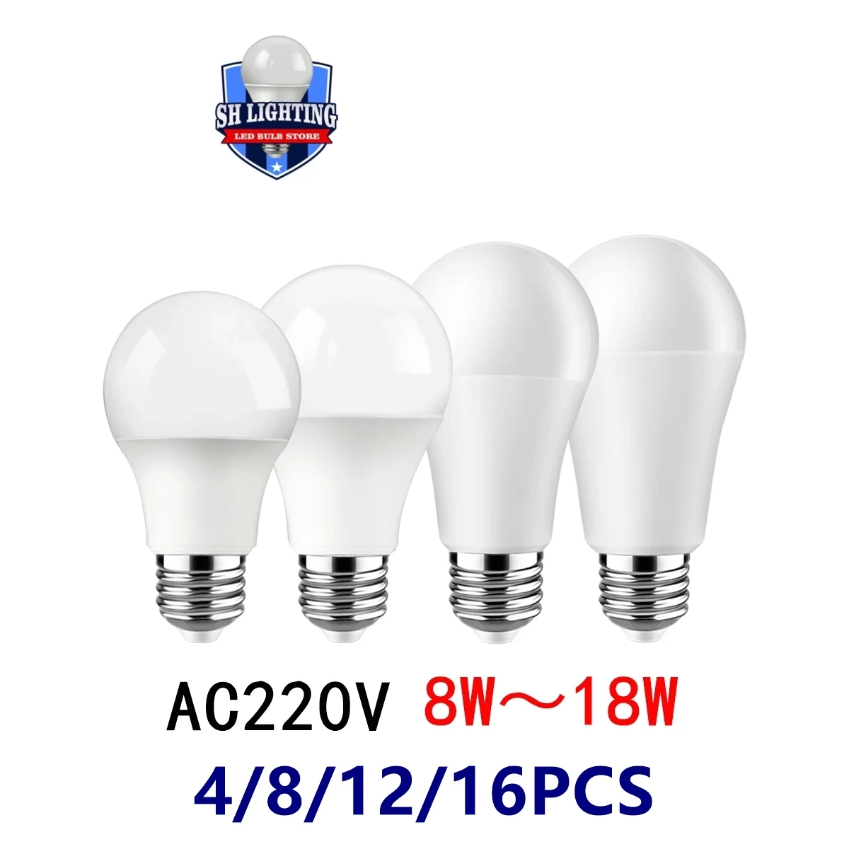 

4-16PC Led bulb Lamp AC 220V-240V A60 High Power 8W-18W B22 E27 bombilla lampara led bulb lighting for living room for Home