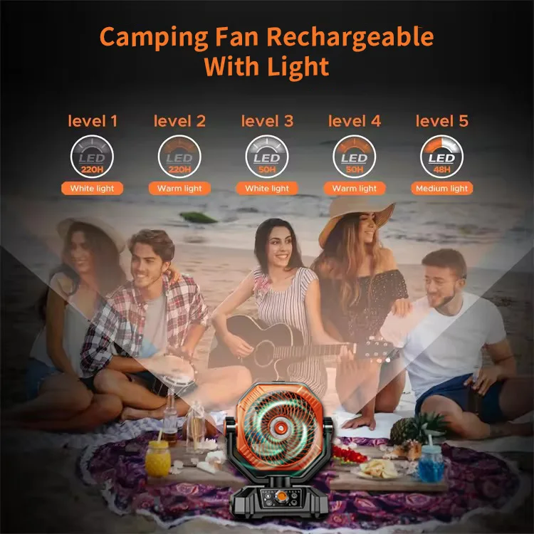 Can Be As A Power Bank Portable Hurricane Emergency 40000mAh High Capacity Battery Outdoor Tent Battery Fan 5