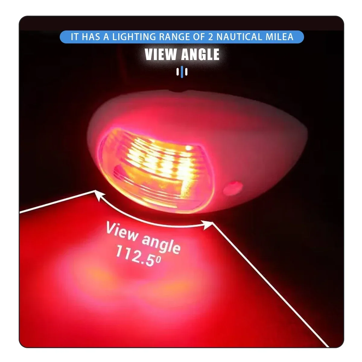รูปสินค้า ไฟ LED เรือ 2 ดวง 12-24V กันน้ำ สีแดง-เขียว นำทางเรือ