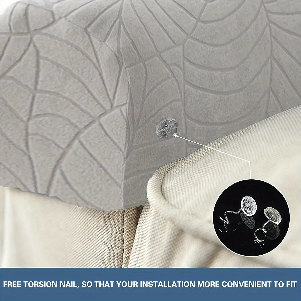 2pcs/Set Water Resistant Leaf Texture Jacquard Stretch Sofa Armrest Protective Cover Spandex Washable Soft  Armrest Cover 3