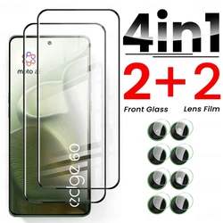 Premium 9D Curved Tempered Glass Screen Protector with Camera Glass - Edge 60 (4In1 2Front 2Lens)