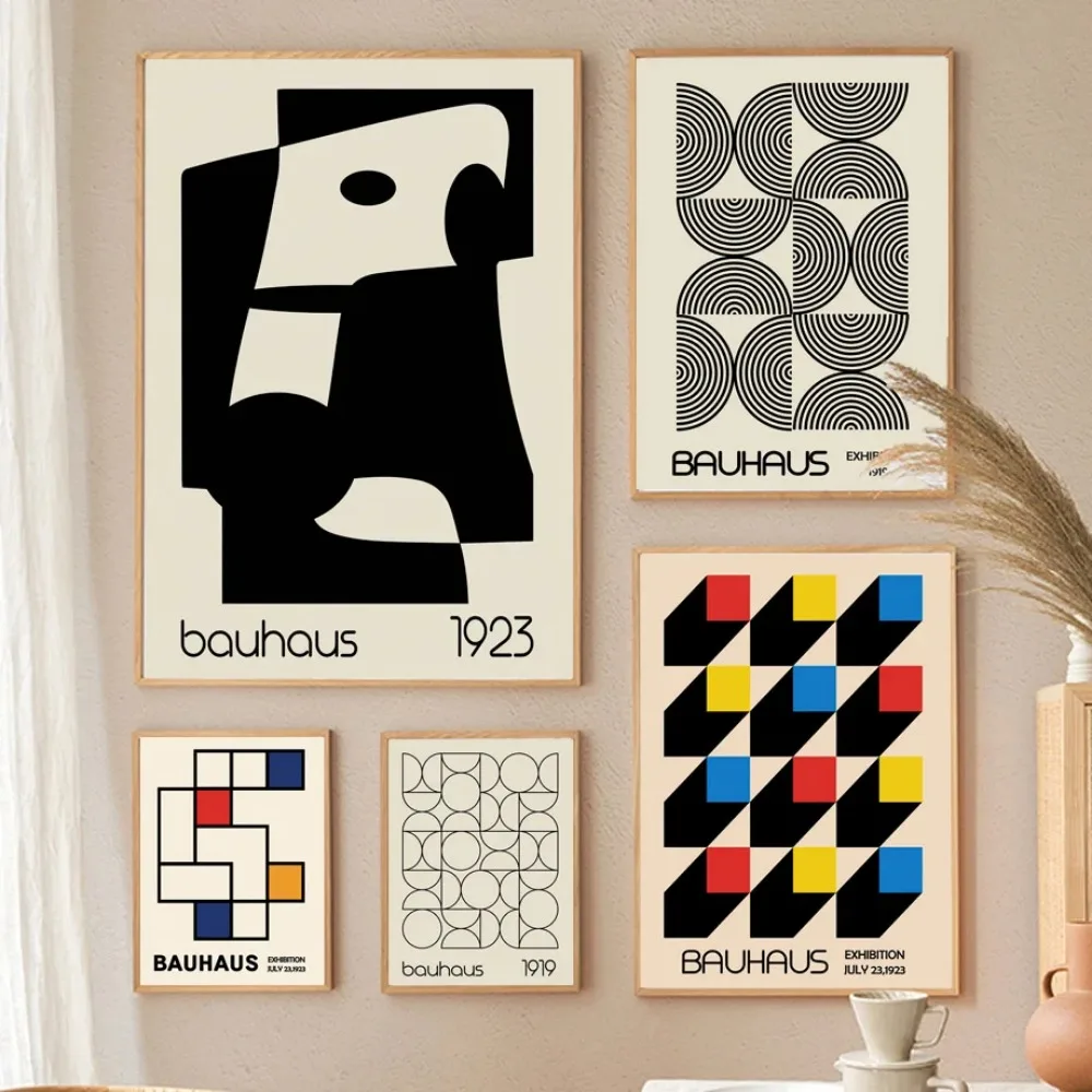 

Bauhaus, абстрактный геометрический узор, современные настенные картины на холсте, постеры и принты для детей, украшение для гостиной