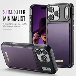 CaseMe - C69 Magnetic Luxury PU Leather Shockproof Phone Case with Wireless Charging Compatibility for iPhone 15 Plus (Purple)