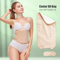 Castor Oil Pack Wrap Reusable Organic Cotton Castor Oil Packs with Adjustable Elastic Strap Castor Oil Compress Packs for Body 2