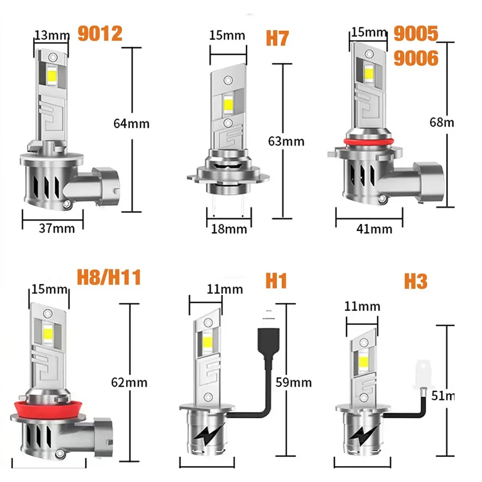 40000LM H8 H11 LED 헤드 라이트 전구 9005 HB3 9006 HB4 헤드 라이트 안개등 Canbus 미니 16pcs 7035 CSP 자동차 화이트 12V 자동 램프