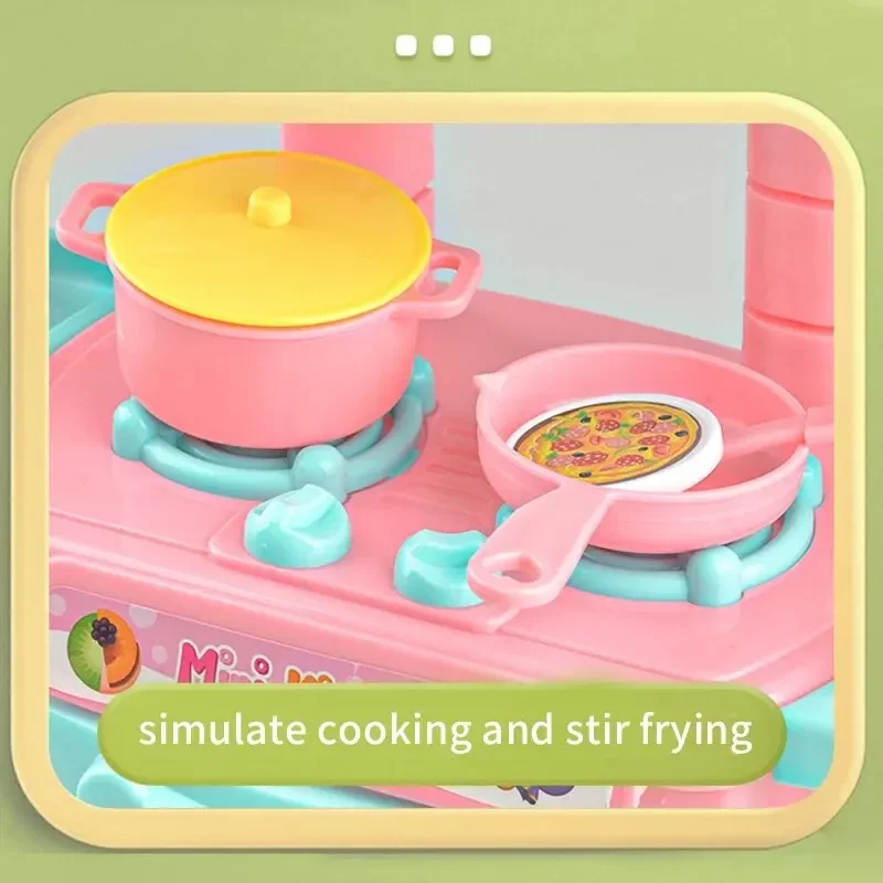 Play House Kitchen Toy Set Simulation Mini Cooking Tableware Play House Toy