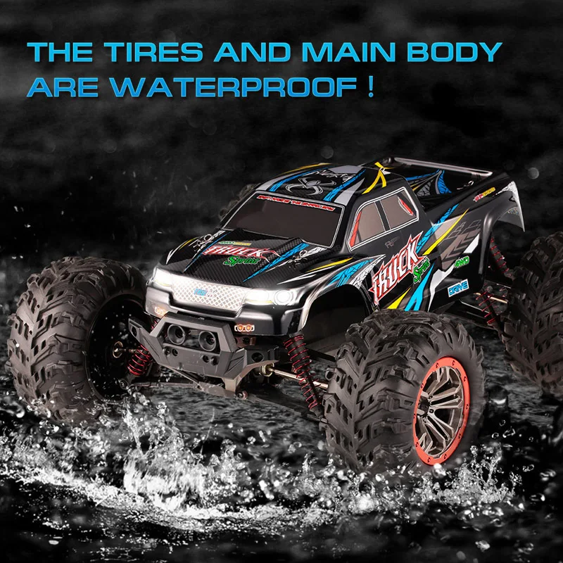 JTY Toys 1:10 RC Trucks 46km/h Dual Motor High Speed Remote Control Buggy Truck 4WD Bigfoot Climbing Off-Road Car Waterproof 4