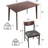 Dining Table Set for 4, Mid Century Dining Set, Kitchen Table and Chairs for Breakfast Nook and Small Space, Dinner Table 4