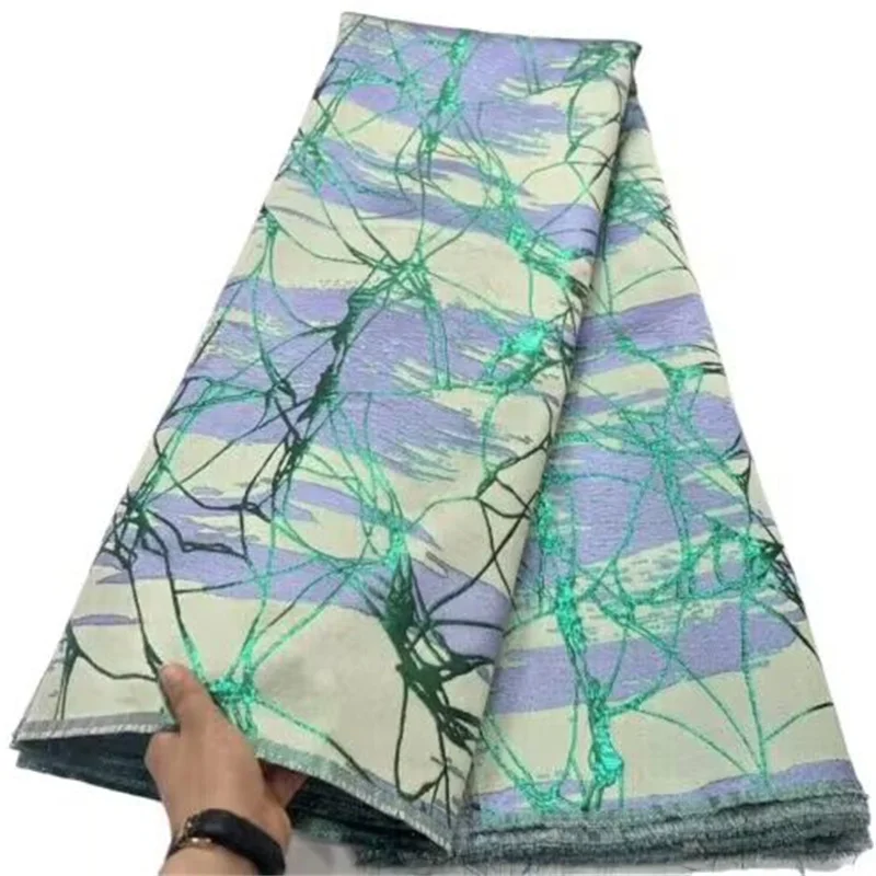 

High Quality African Nigerian Tulle Lace Fabric Organza Embroidery Guipure Party Gown Dress Brocade Jacquard Wedding 5Yards