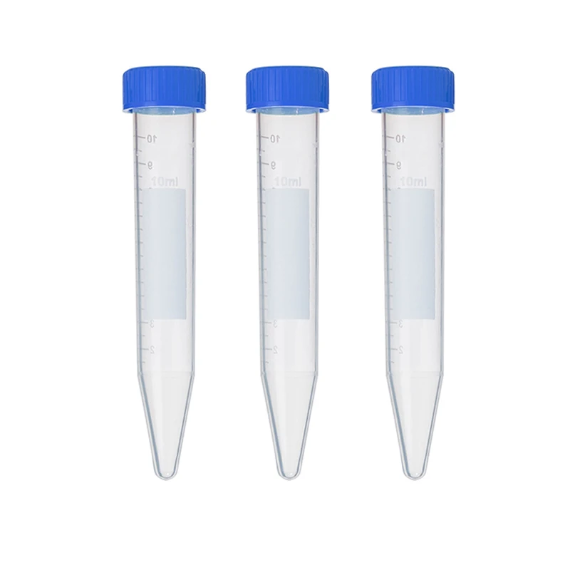 Multifunctional Plastic Bottle Transparent Tube Sample Storage Container Experimental Centrifuge Tube 10ml 10 / Pack