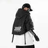 2023 Techwear Style Hip Hop Cropped Jacket Pullover Mens Punk Motorcycle Hooded Cloak Multi-pockets Jaqueta 3