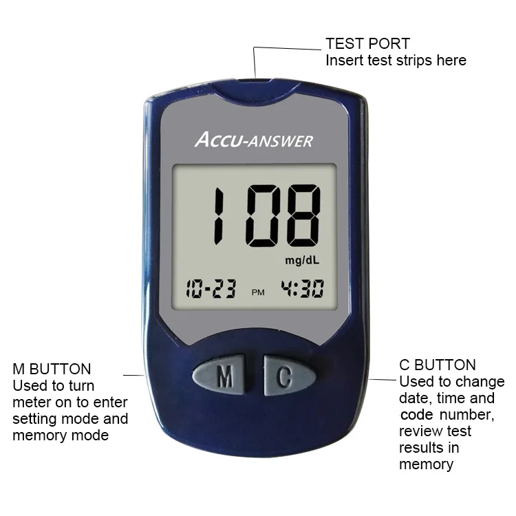 Blood Glucose Monitor Kit with 50 Blood Sugar Strips 50 Lancets and 1 Lancing Devices No Coding Required