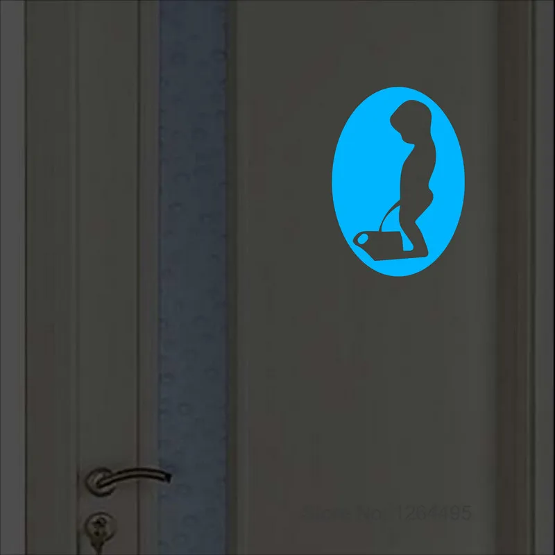 Glow in the Dark Toilet Stickers Bathroom Door Sign Wall Decoration