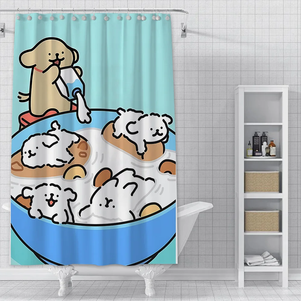 Rideau Douche BAGEYOU - Motif Boston Terrier Imperméable 183x203cm