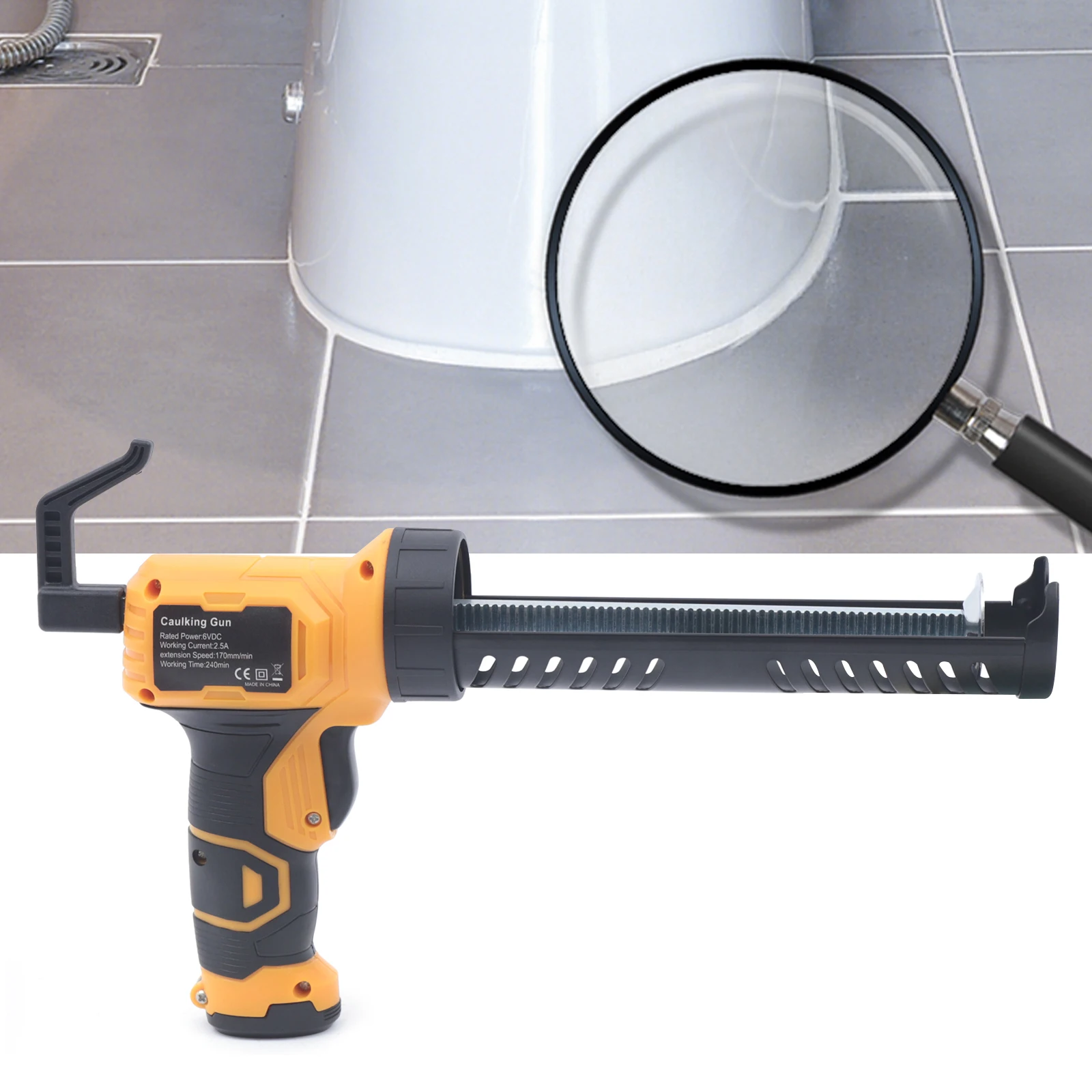 Electric Glass Glue Caulking Gun DIY Construction Tools Cordless Cement Sealant Machine Glass Adhesive Glue Gun for Balcony Bath glue gun 50ml two component ab epoxy sealant glue gun applicator glue adhensive squeeze mixed 1 1 manual caulking gun dispenser