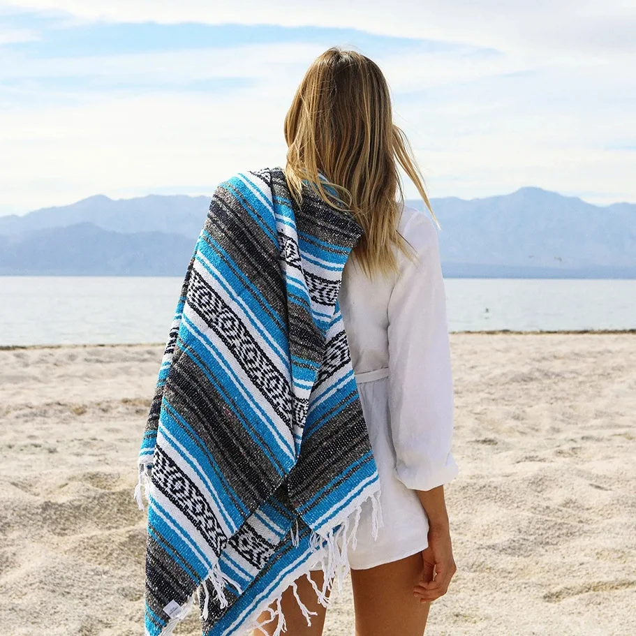 Beach Blanket Throws Outdoor Travel Mexican Blanket Bohemian Picnic