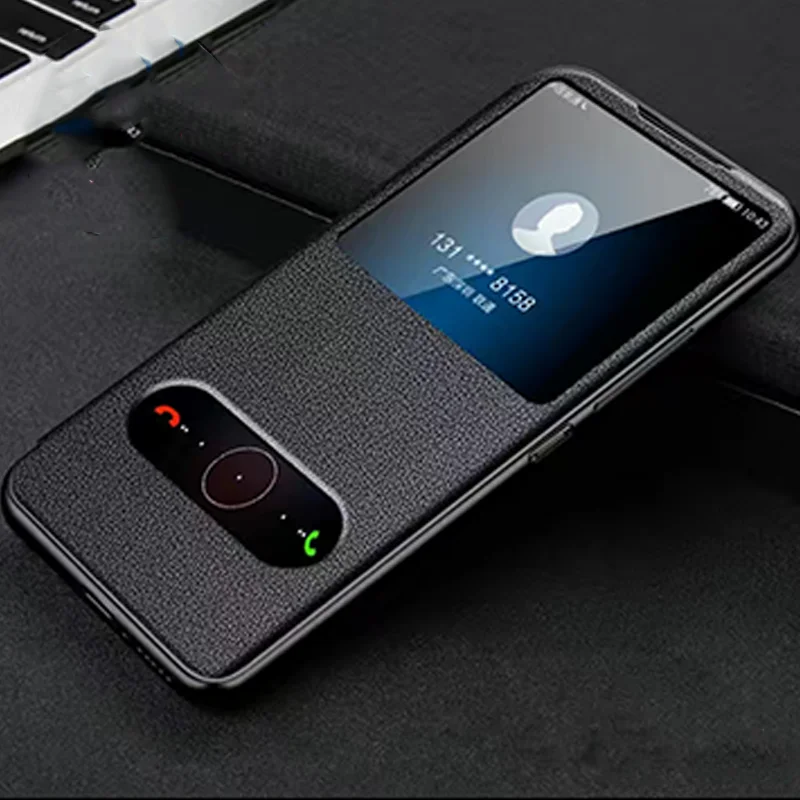 for Honor Magic 5 Pro Case Flip Quick Answer Window View Leather Cover for Honor Magic5 Pro etui Magic 5 5Pro Phone Case