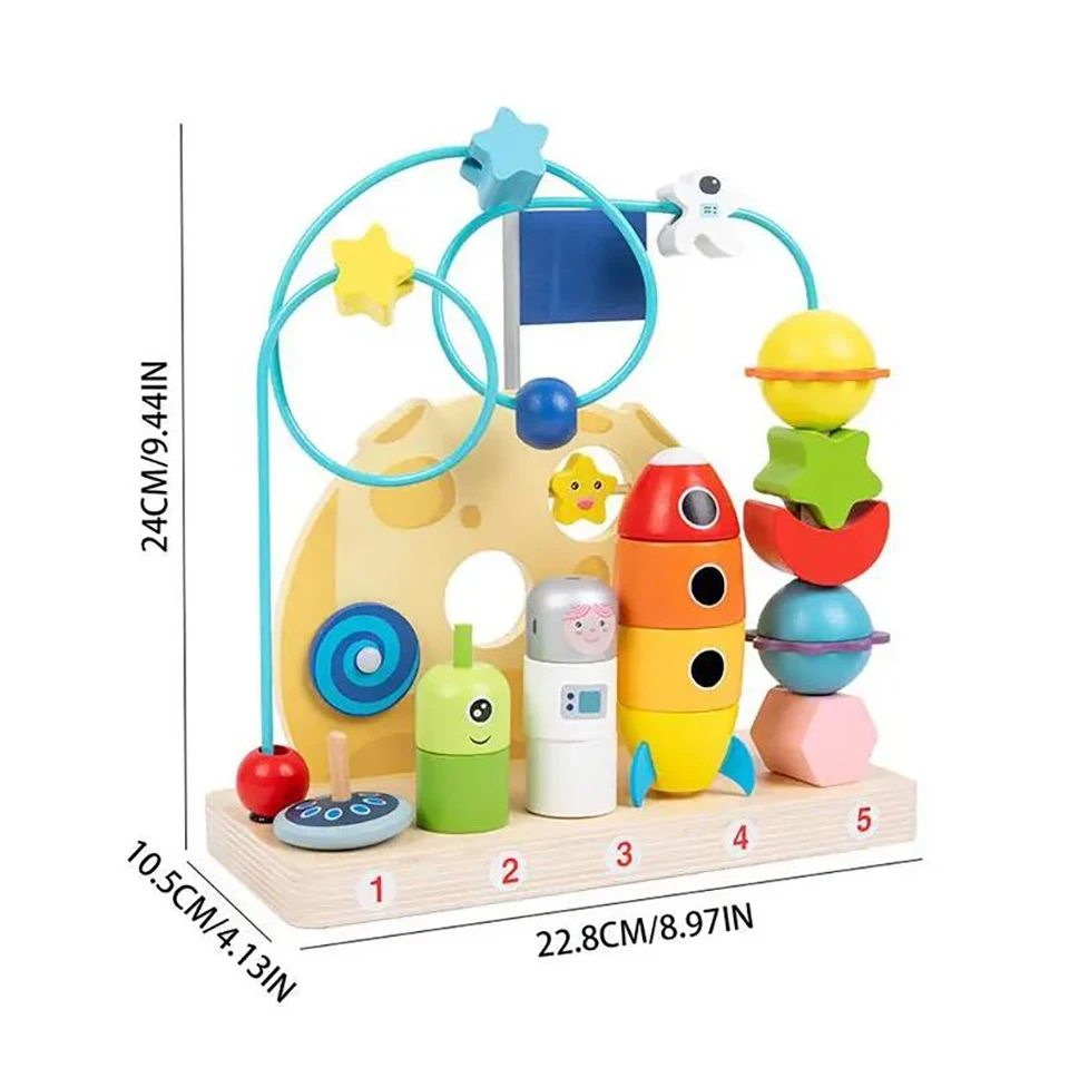 Baby Shape Sorter Cube Toddler Montessori Toys Shape Stringing Threading Toys Fine Motor Stacking Block for Boys Girls
