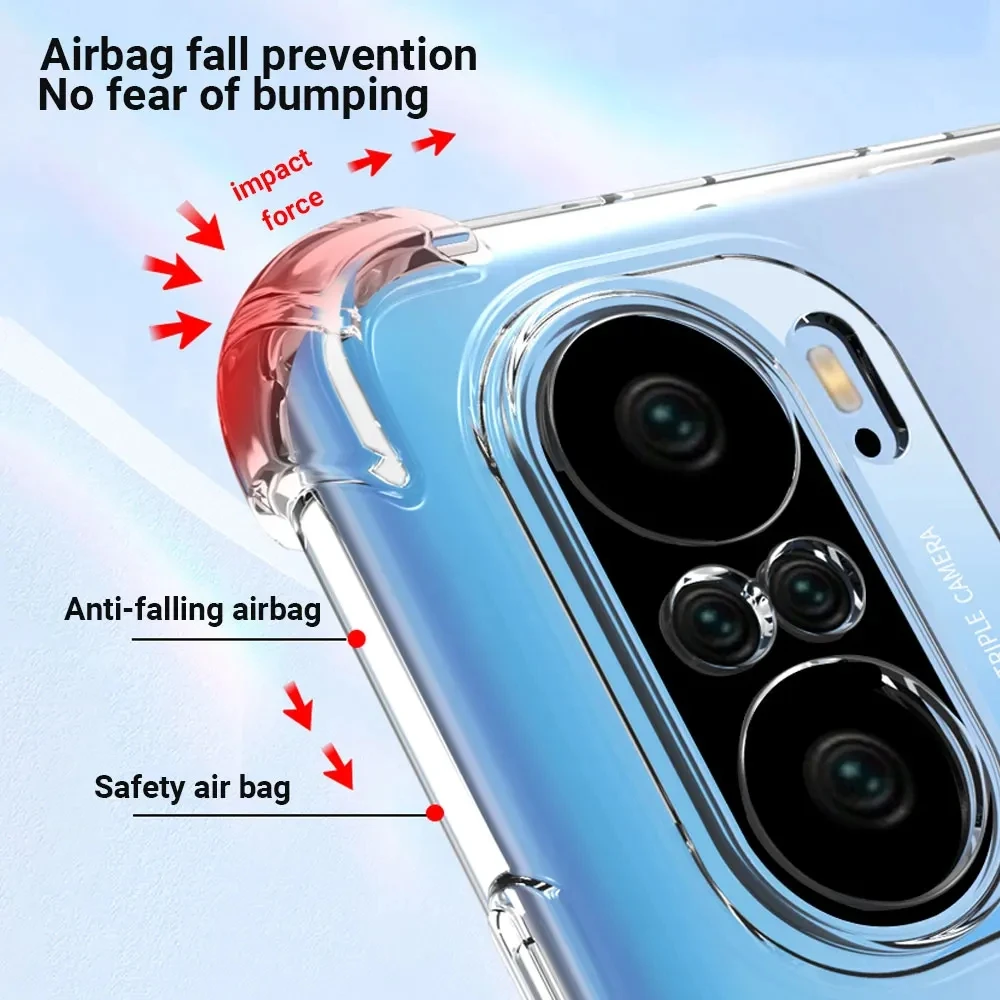 Clear Transparent Shockproof TPU Phone Case with Airbag Protection