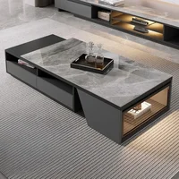 Tables basses en verre de marbre moderne Simple Salon Center Tables basses thé Poker Salon meubles de maison Stolik Kawowy FYCT 4
