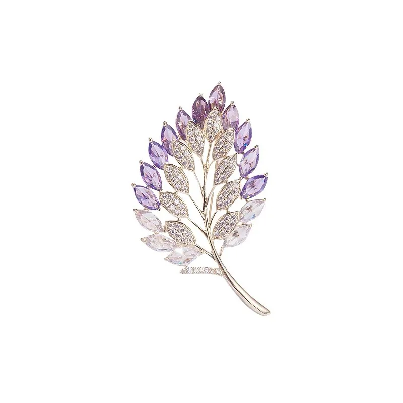 Mecool Spilla Vintage A Freccia Con Cristalli Viola E Piume - Gioiello In Lega E Vetro Per Donna - Regalo Elegante - 4