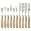 10Pcs Palette Knife Set, Stainless Steel Spatula Painting Knives, Wooden Handle Painting Pallet Knife Set for Oil Painting, Acry 4