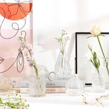 Glass Bud Vases Set of 60 Modern Decorative Vase Decoration Home Small Clear Bud Vases in Bulk for Centerpieces High Floor Vase 6