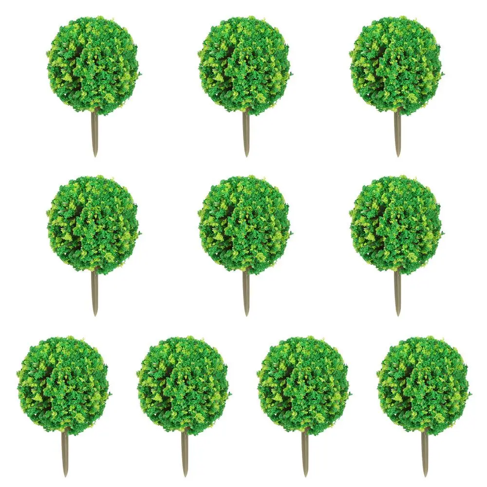 10pcs Plastic Artificial Miniature Flower Tree Scenery Railroad Decoration Building Landscape Model Accessories