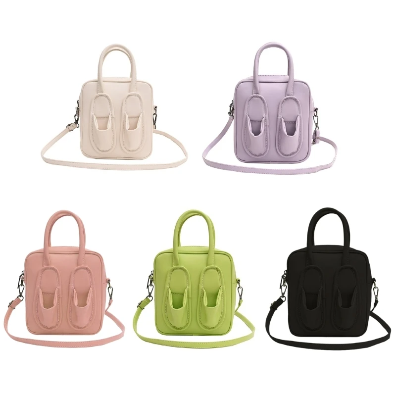 

Women Small Bag Student Shoulder Bag Funny Slippers Crossbody Bag Simple Satchel Bag Handbag for Daily School