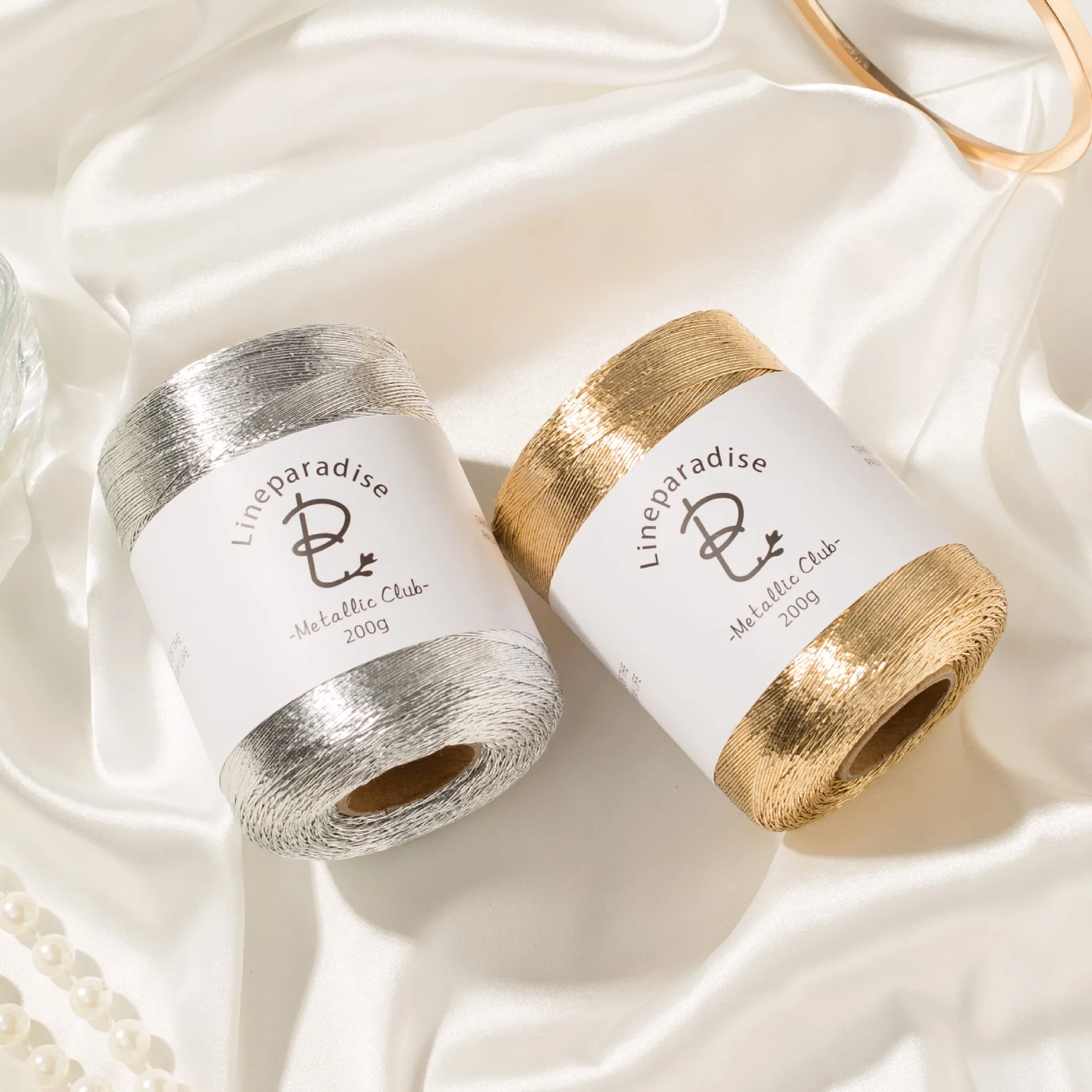 Premium Metallic Gold & Silver Wire Core Thread for DIY Crafts & Festive Decor