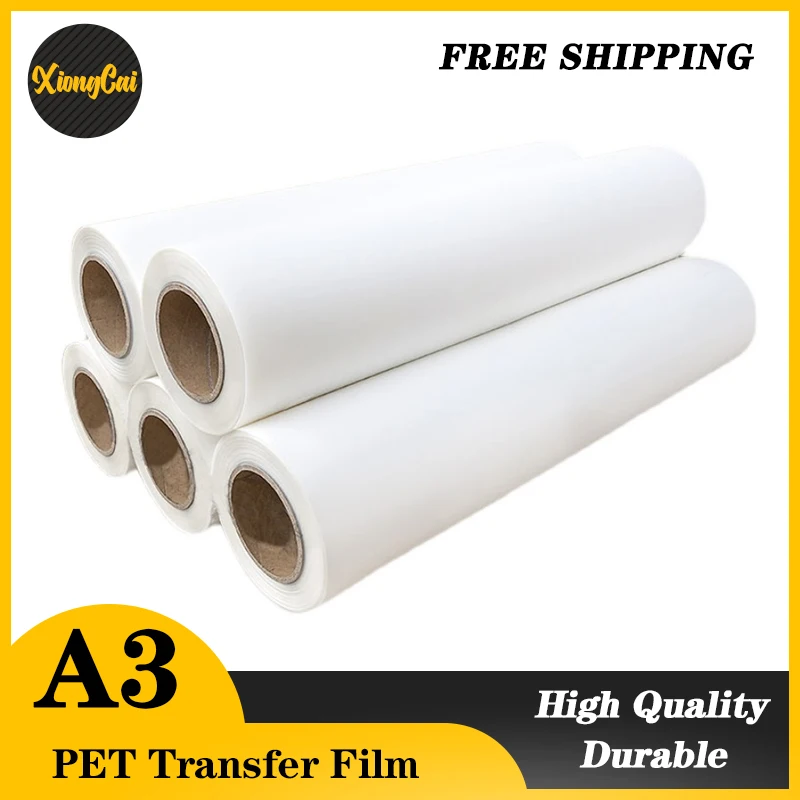 

High Quality60cm*100m DTF PET Film Rolls For T-shirt Heat Transfer ,Single Side Matte DTF Film Roll