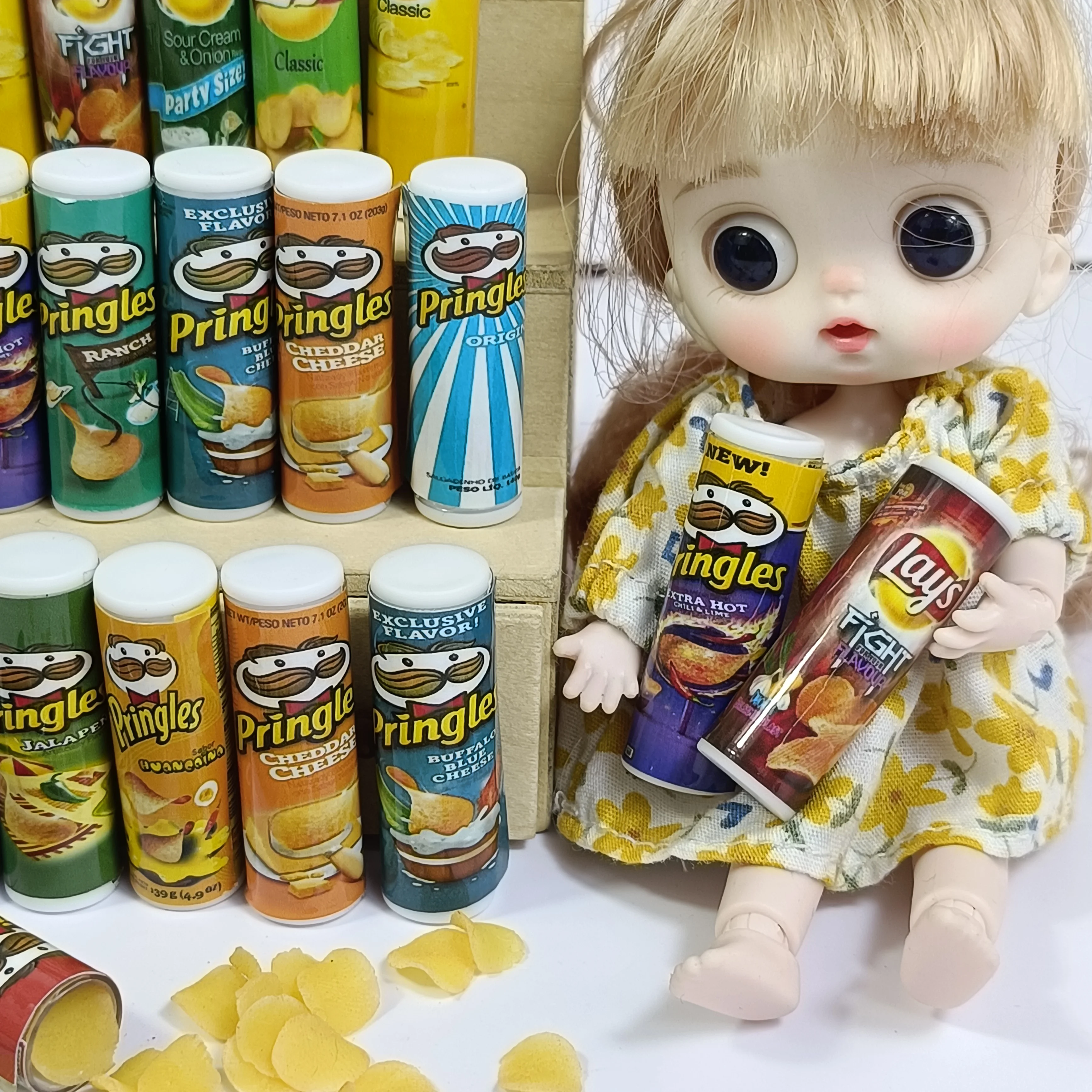 New 1/6 Scale Miniature Dollhouse Snack Potato Chip Food for Barbies blyth ob11 dolls  Play Kitchen Toy Birthday gift accessory 2