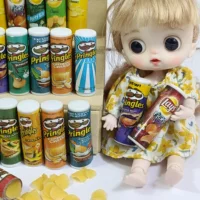 New 1/6 Scale Miniature Dollhouse Snack Potato Chip Food for Barbies blyth ob11 dolls  Play Kitchen Toy Birthday gift accessory 2