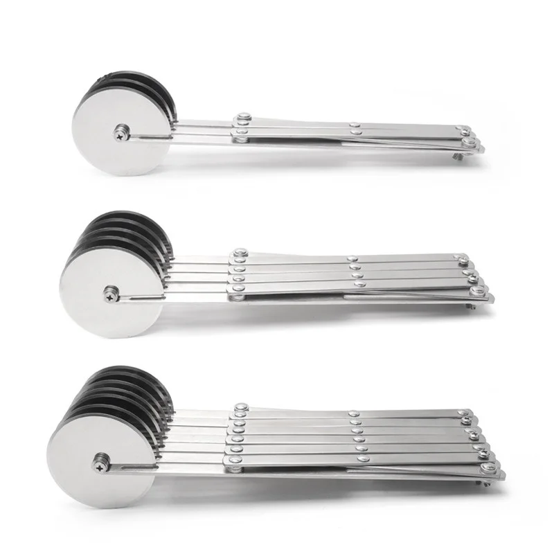 Akozon Food Grade Stainless Steel Dough Roller Divider - Seven-Wheel Pastry & Pizza Cutter, Baking Tool