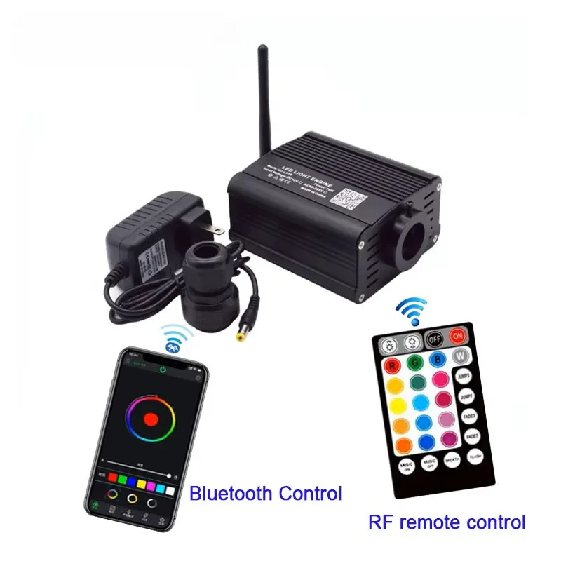 Fiber Optic Lamp 1X APP Bluetooth Control 16W RGBW LED Fiber Optic Light Engine Driver with 28key RF remote for RGB Ceiling star