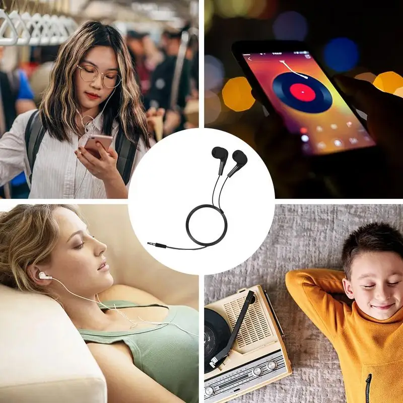 Wired Headphones Plug In Earbuds With 3.5mm Jack Comfortable Plug-In Earbuds Mobile Phone Accessories For Phones Laptops Kids