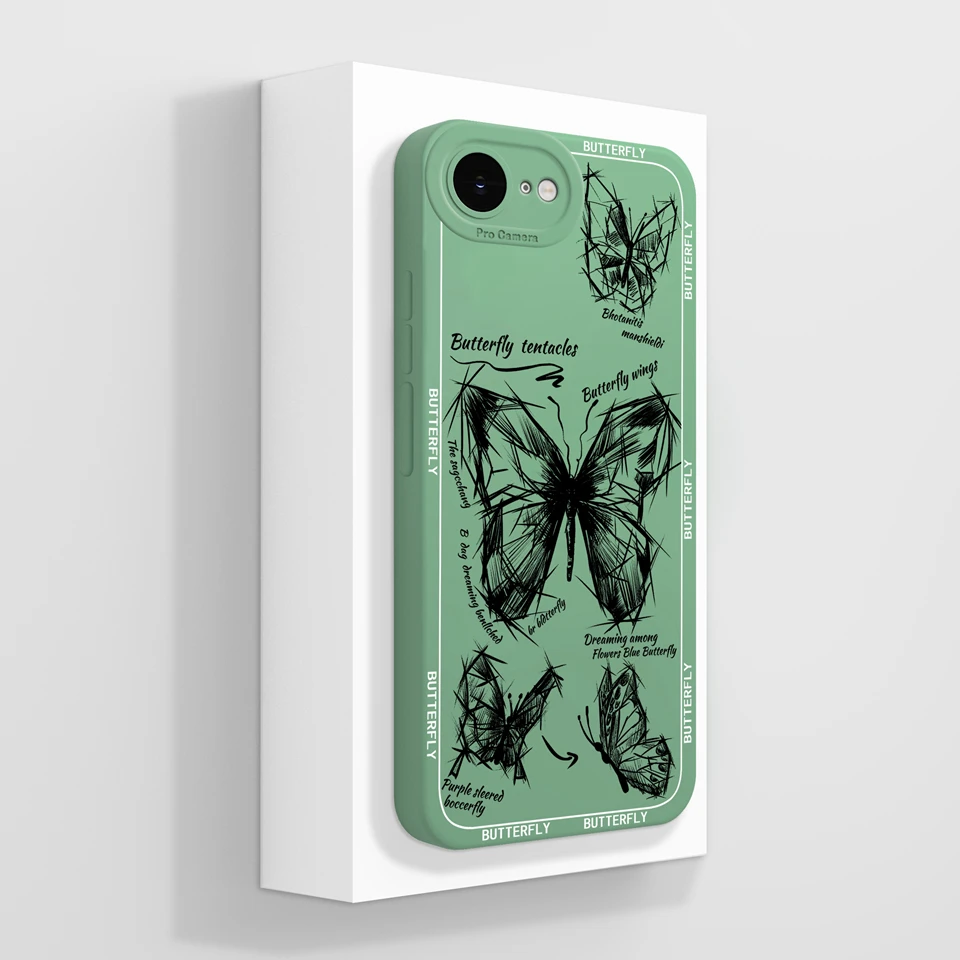 Elegant Floral Butterfly Design Soft Liquid Silicone Non-Slip Back Cover