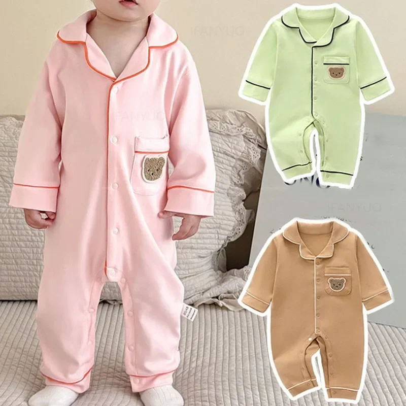 Baby Spring Autumn Home Clothes Kids Boys Girls Infant New Bodysuit Pajamas Soft Breathable Cotton Children Sleepwear Jumpsuits