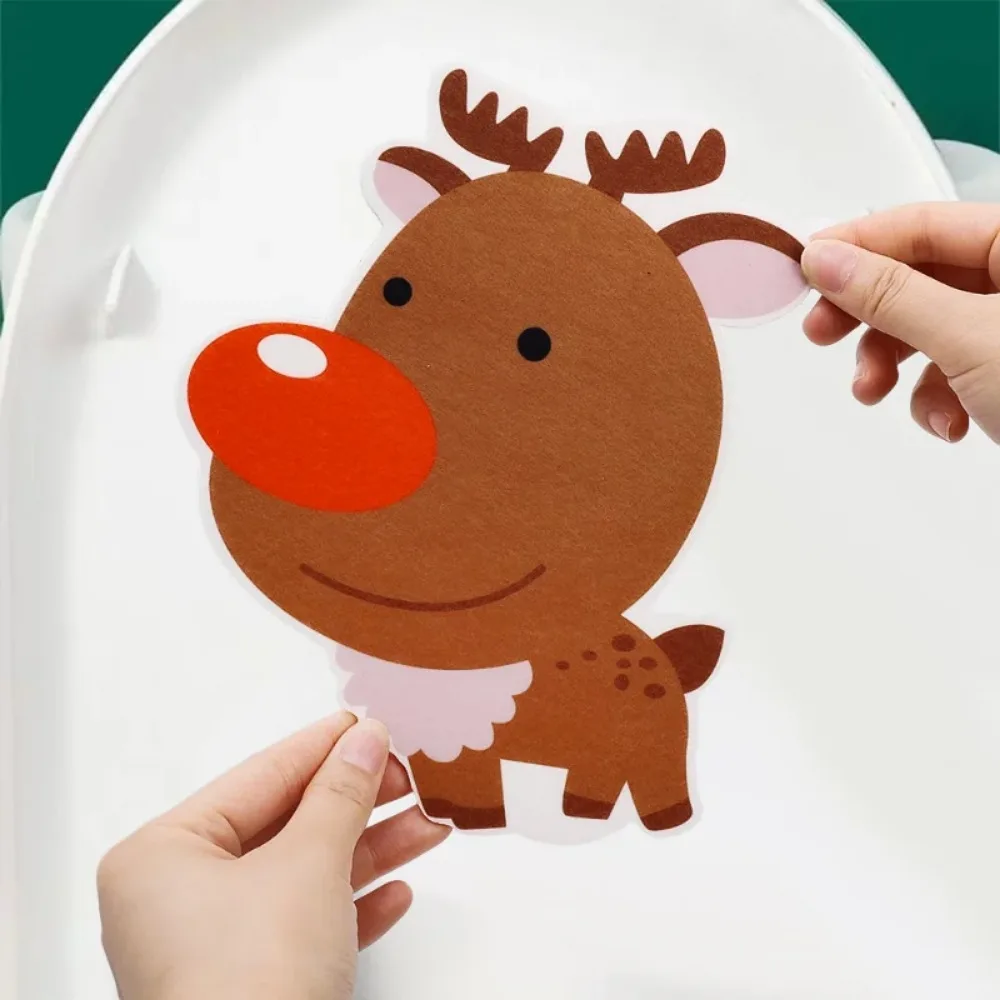 1/5PCS Toilet Deodorant Sticker Cartoon Animal Felt Flower Fragrance Sticker Bathroom Toilet Sink Odor Removal Decorative Poster