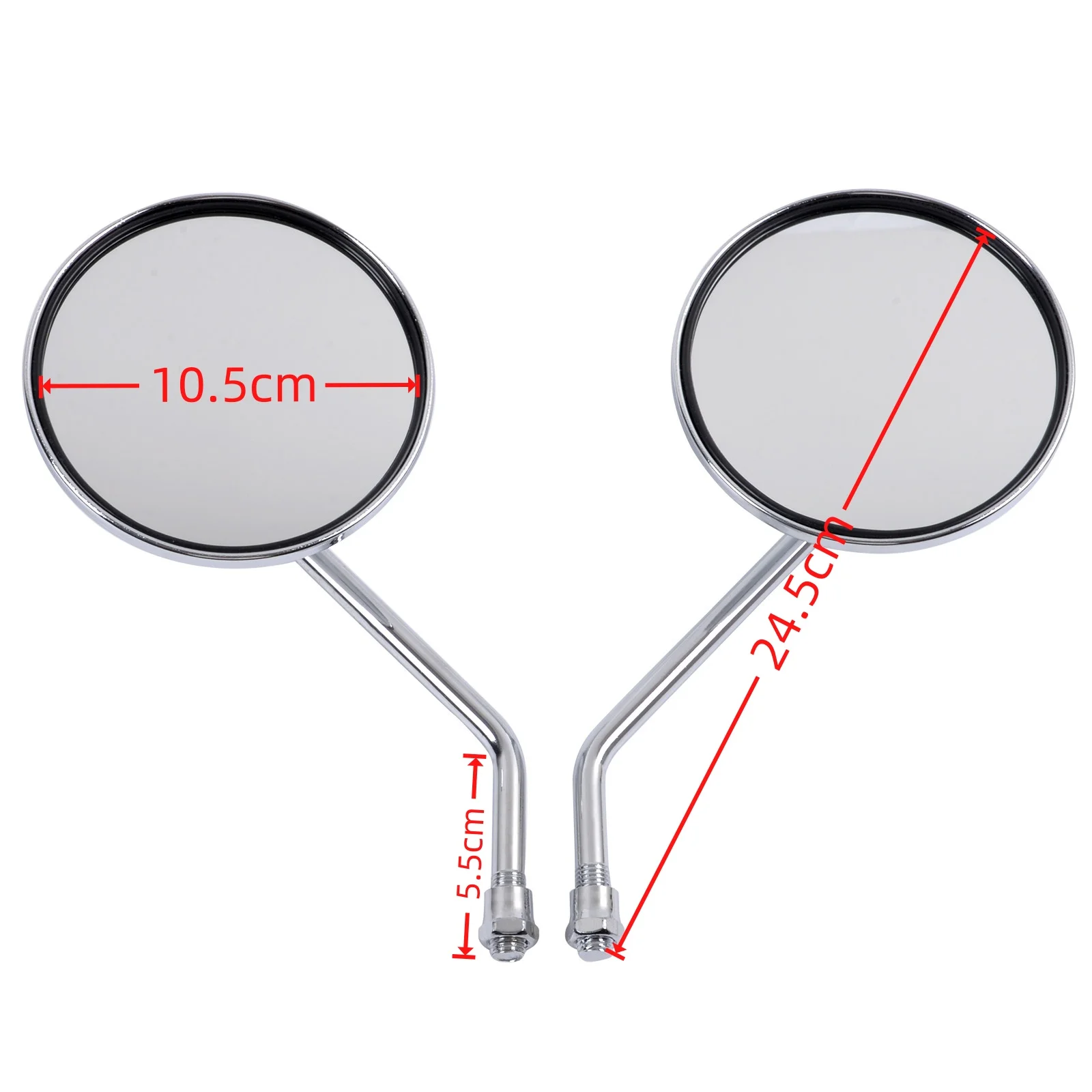 유니버설 스트리트 바이크 오토바이 원형 백미러 1쌍 마운트 나사 포함 8mm10mm 사이드 미러 두카티 스즈키 트라이엄프용