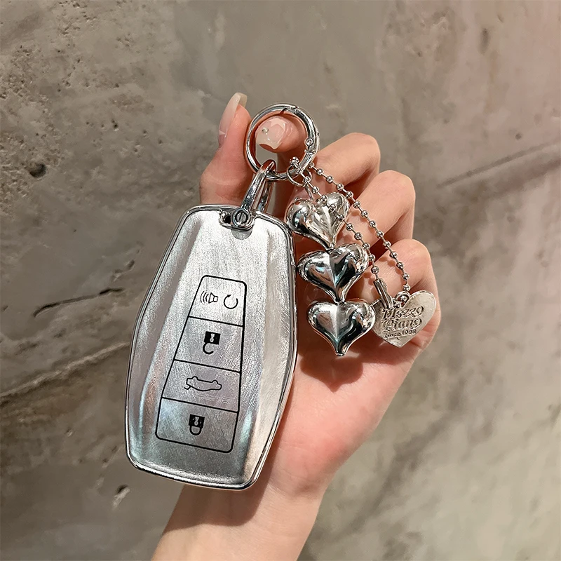 Luxury Car Key Case Cover with Keychain Attachment