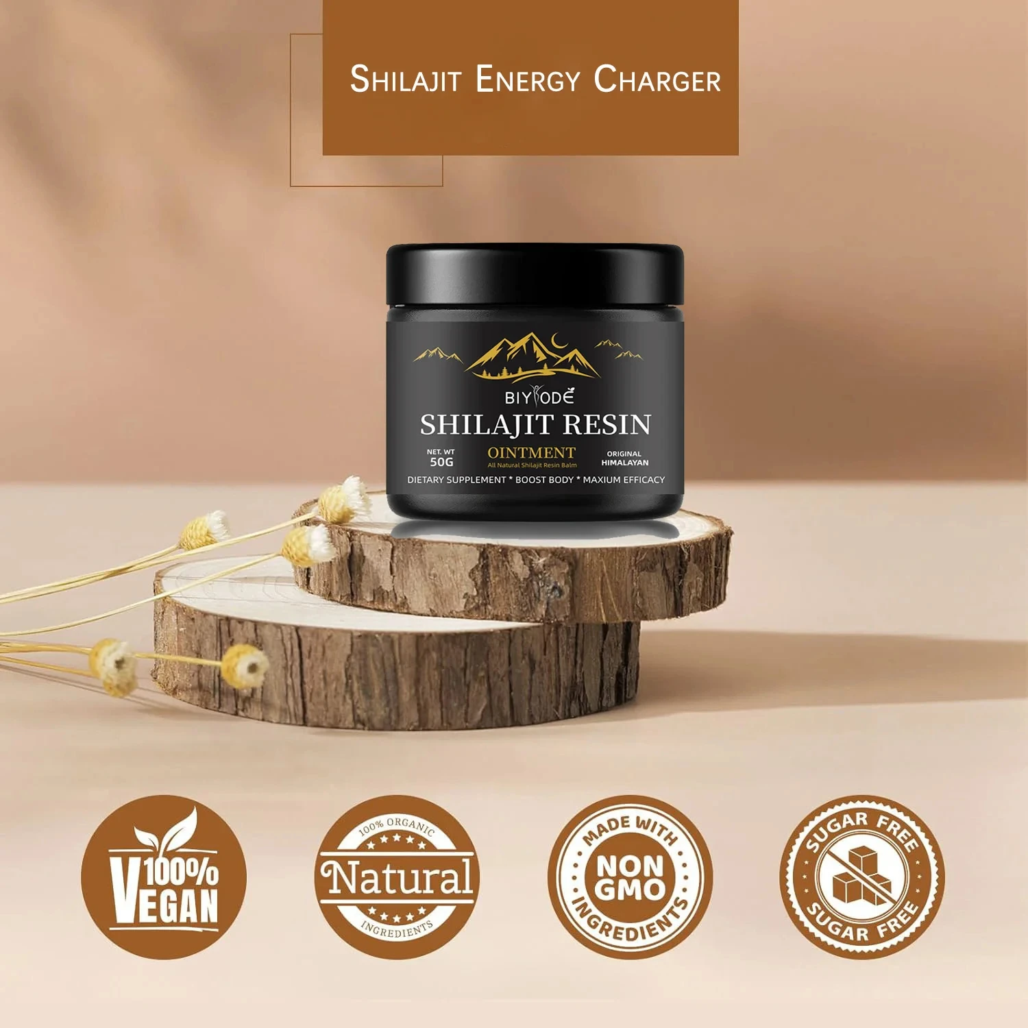 Natural Shilajit 600MG Pure Himalayan Resin With Spoon