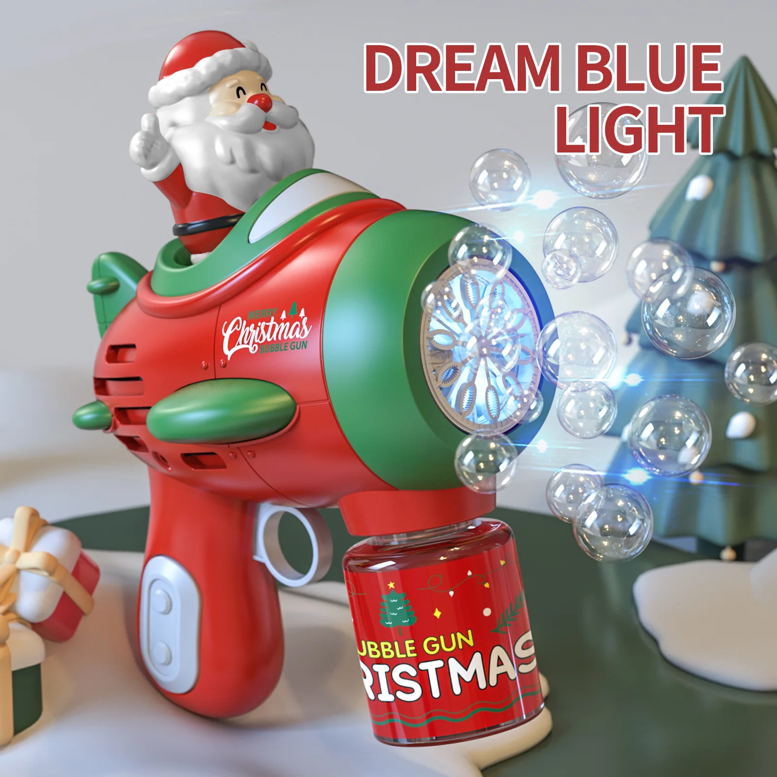 

Wholesale Christmas Theme Bubble Machine Children Outdoor Fully Automatic Bubble Machine Santa Gift Bubble Gun