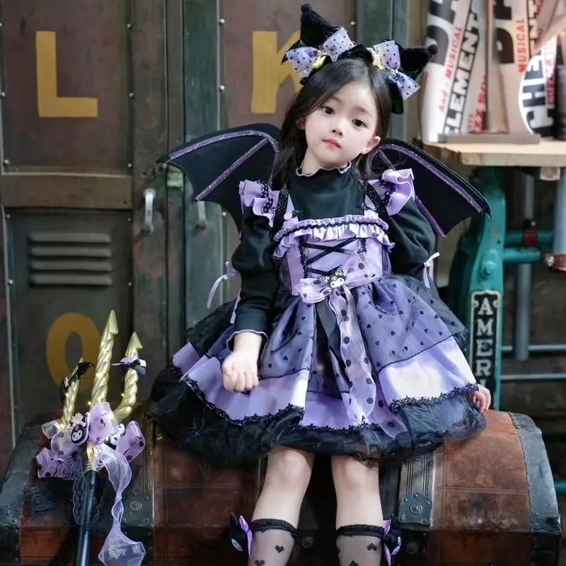 Kawaii Sanrio Kuromi Dress Lolita Girls Party Clothes