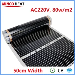 Universal Size Energy - Saving Infrared Warm Mat - Efficient Floor Heating Film, 50cm Width - 50 cm (50cm X 250cm)