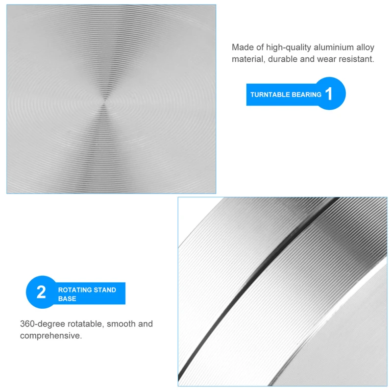 Description Picture 6 of itemRotating Cake Stand Turntable Cake Rotator Base Bearing Aluminium Alloy Revolving Cake Stand For Cake Pastries Cupcake