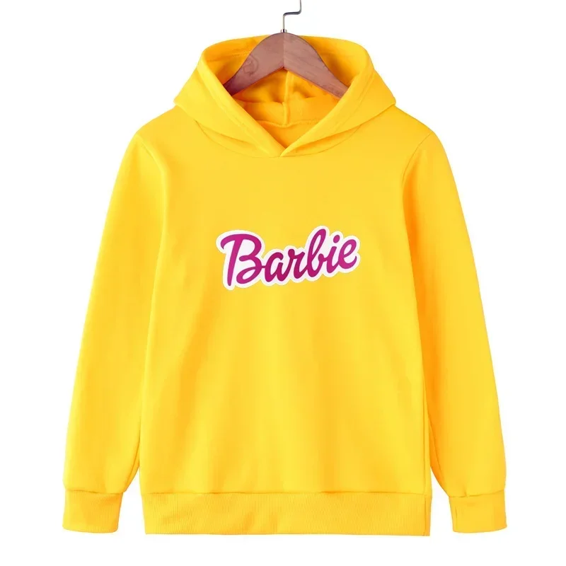 thumbnail image 1 of Sudadera con capucha de forro polar con estampado de dibujos animados de Barbie para niña, sudadera Kawaii de manga larga, ropa para bebé, primavera y otoño, 1 of 5