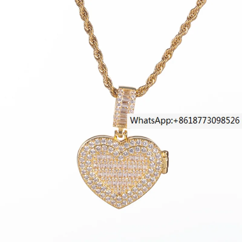 

New Private Photo Flip Love Frame Pendant with Micro Set Zircon Necklace