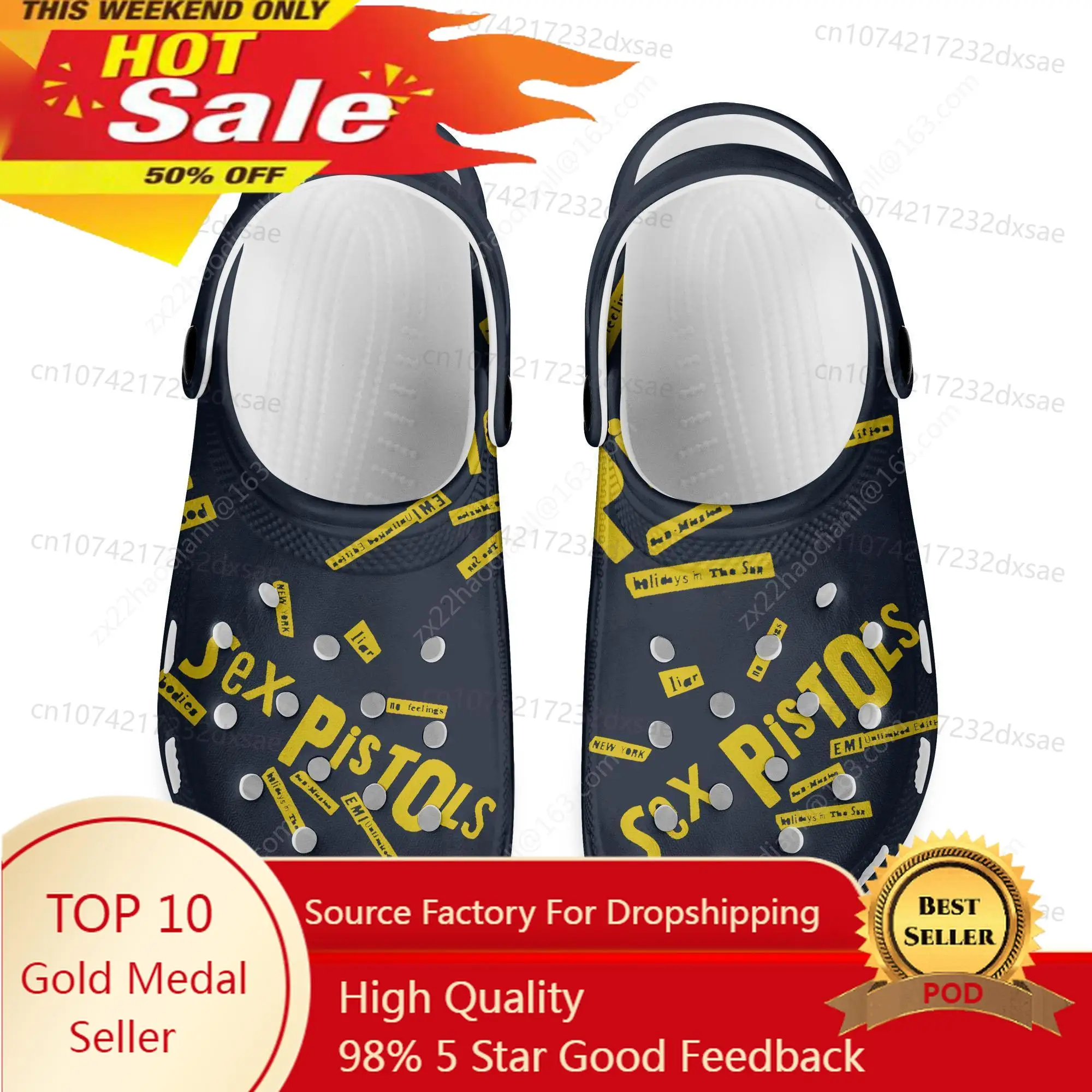Sex Pistols Punk Rock Band Home Clogs Custom Water Shoes Men Womens Teenager Shoe Garden Clog Breathable Beach Hole Slippers